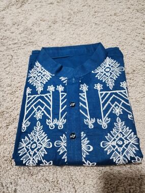 Men's Traditional Indian Kurta Embroidered Size 44